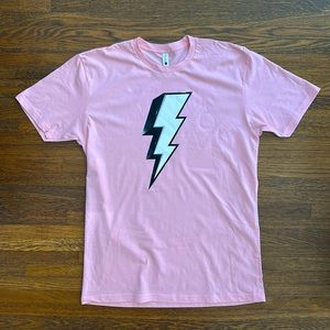 Unisex Pink Cotton Graphic Short Sleeve T-Shirt